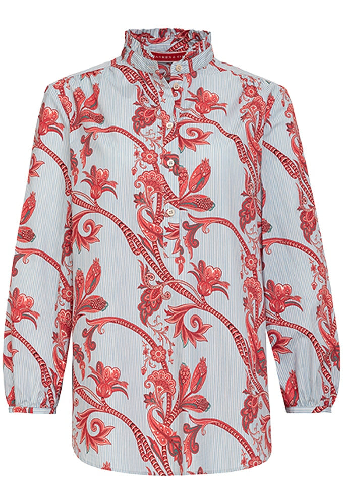 Skjorte Ladies Paisley-Stripe, bomuldspoplin