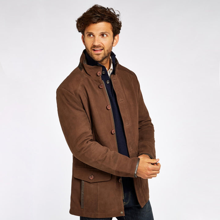 Moore Leather Jacket læderfrakke - Walnut