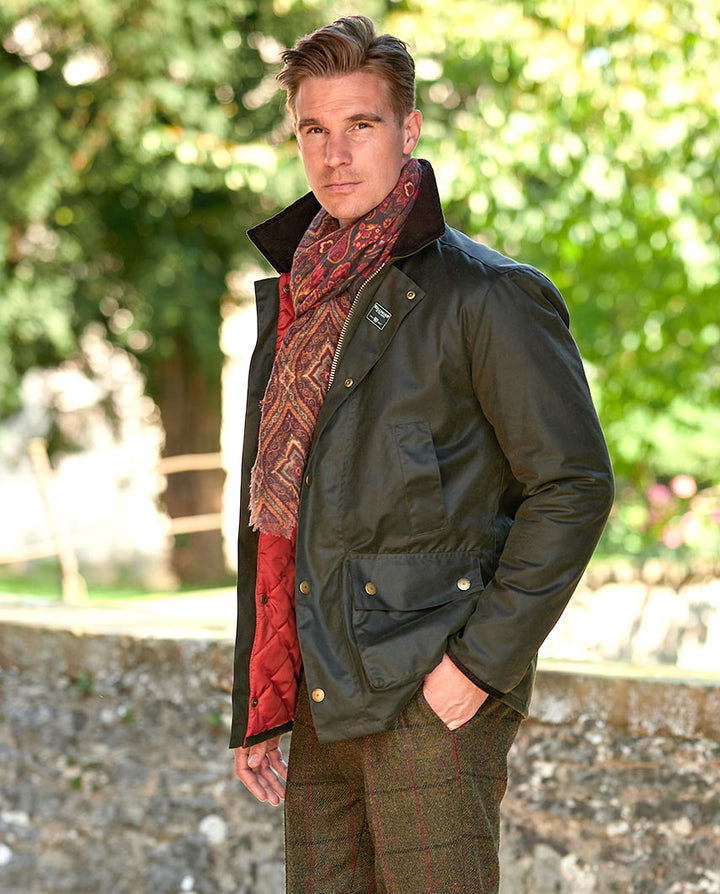 Starberg mens oilskin jacket, quiltet for, olivengrøn