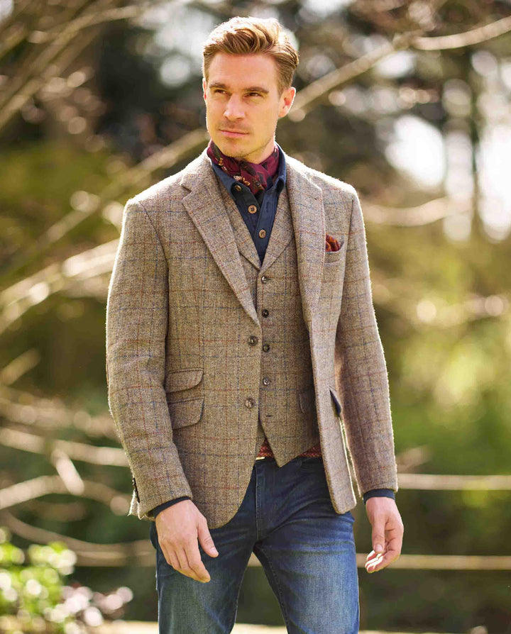 London tweed blazer, Harris Tweed, walnut check