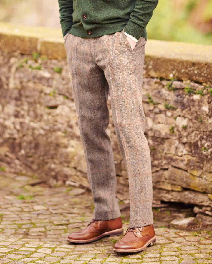 Miller tweed bukser, Harris Tweed, sand herringbone