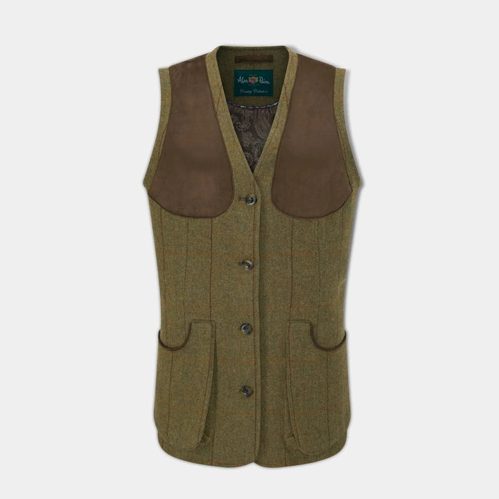 Combrook Ladies Tweed Shooting Waistcoat, Grove