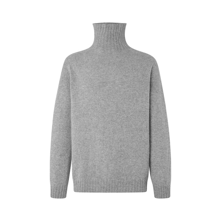 Ballater Roll Neck rullekravesweater, Flannel Grey, Geelong lammeuld