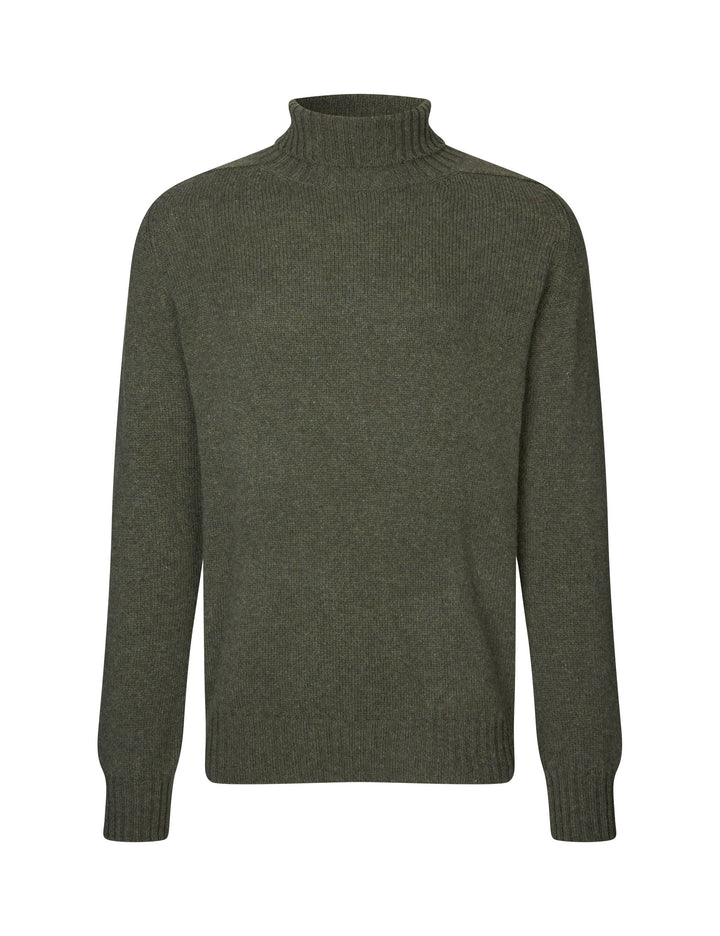 Ballater Roll Neck rullekravesweater, Loden Green, Geelong lammeuld