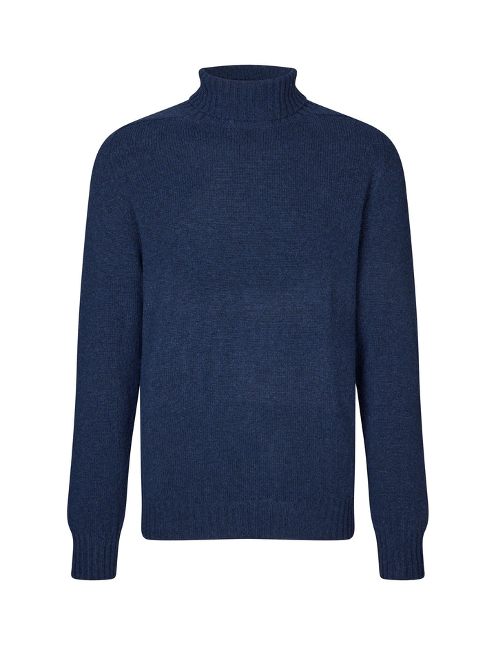 Ballater Roll Neck rullekravesweater, Cosmos Blue, Geelong lammeuld