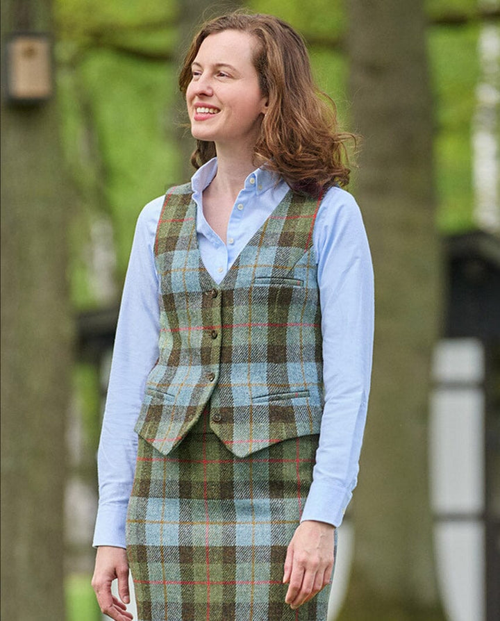 Lea tweed vest, Harris Tweed, highland check