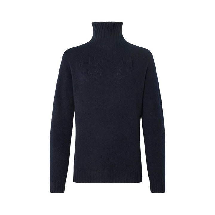 Ballater Roll Neck rullekravesweater, Nero Navy, Geelong lammeuld