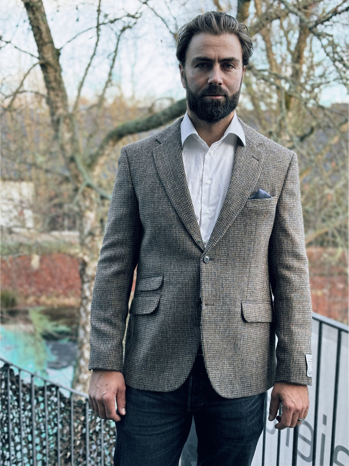 London tweed blazer, Harris Tweed, multi houndstooth