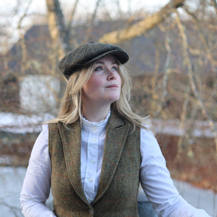 Carloway grøn Harris Tweed bakerboy hat