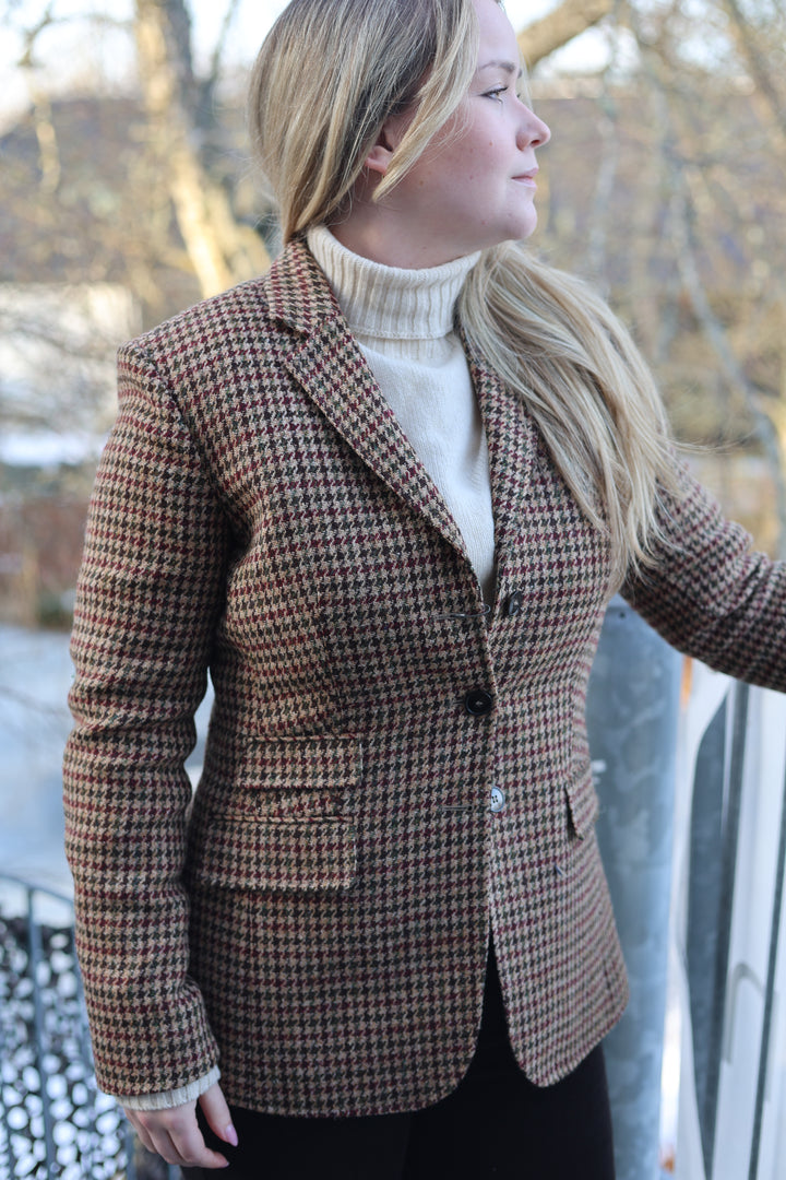 Carola blazer dame, Harris Tweed, country houndstooth