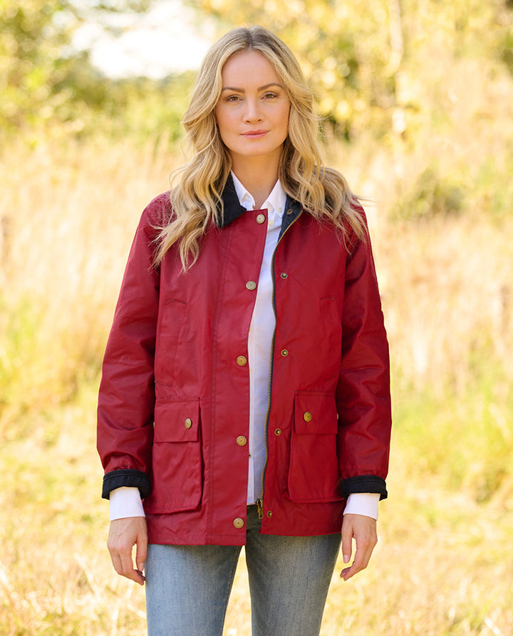 Queensberg ladies oilskin jacket, rød