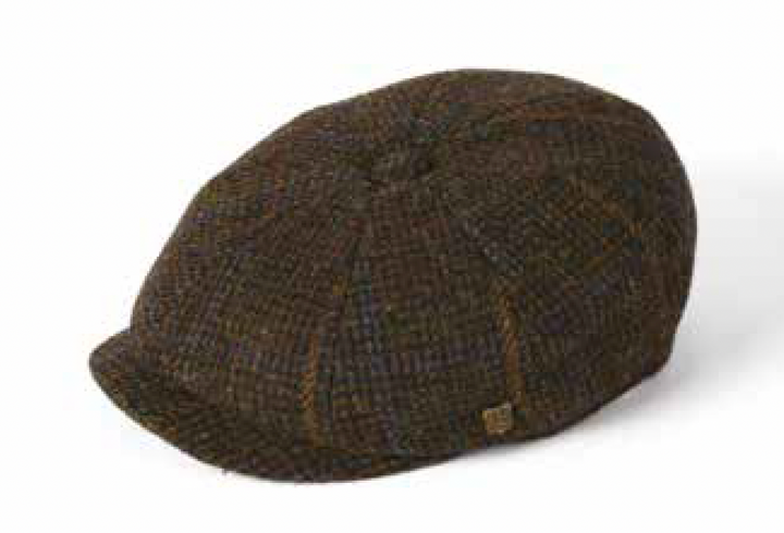 Carloway Harris Tweed Bakerboy Hat - grøn