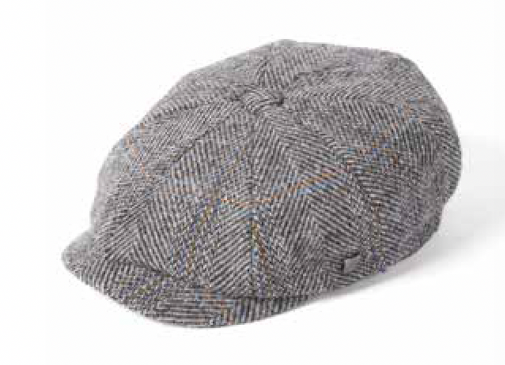 Carloway Harris Tweed Bakerboy Hat - lys grå