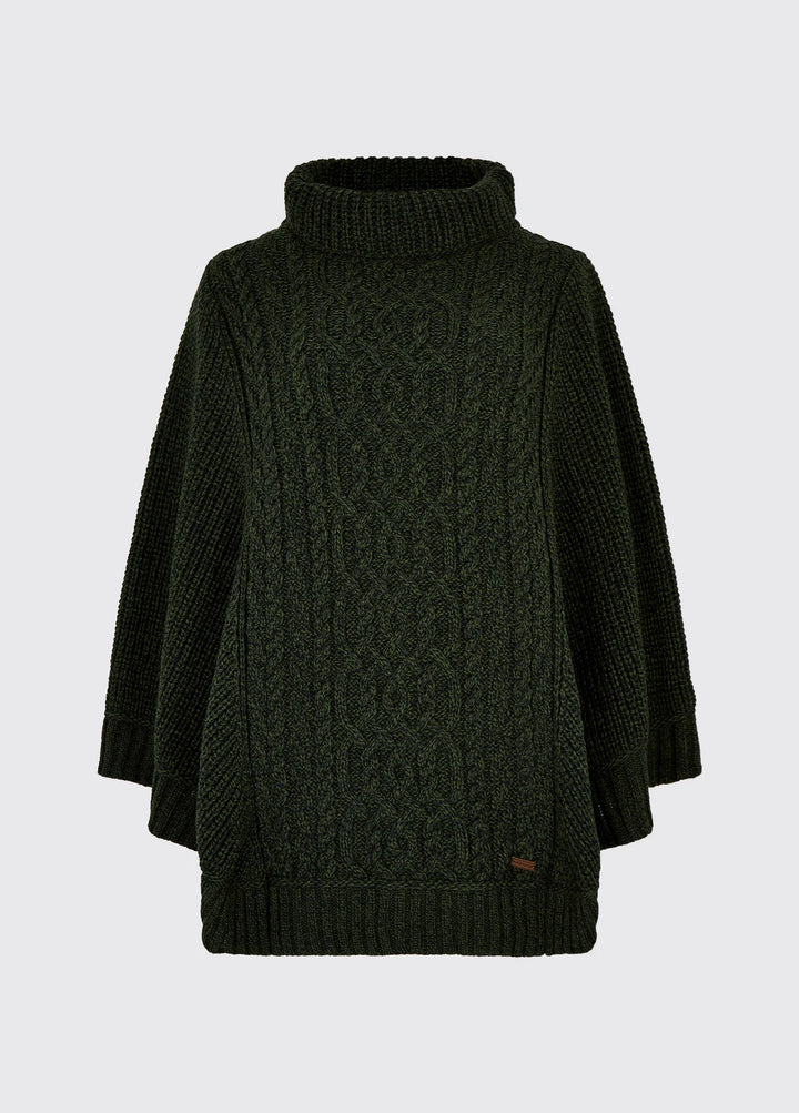 Kilronan Women’s Merino Poncho, olivengrøn