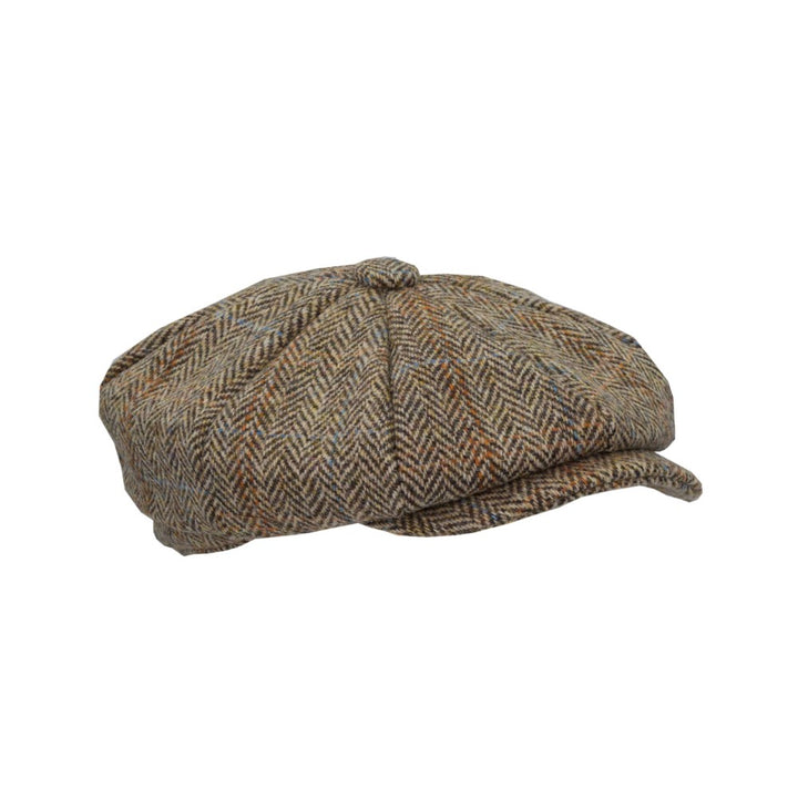 Thomas Harris Tweed Bakerboy hat, lys sand