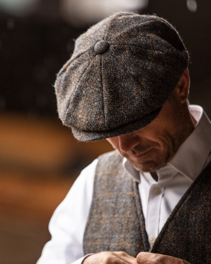 Thomas Harris Tweed Bakerboy hat, Clinton brun