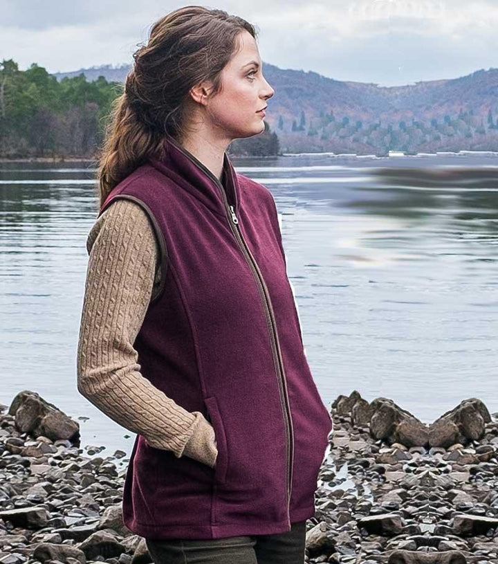 Stenton Ladies Vinrød Fleece Gilet vest